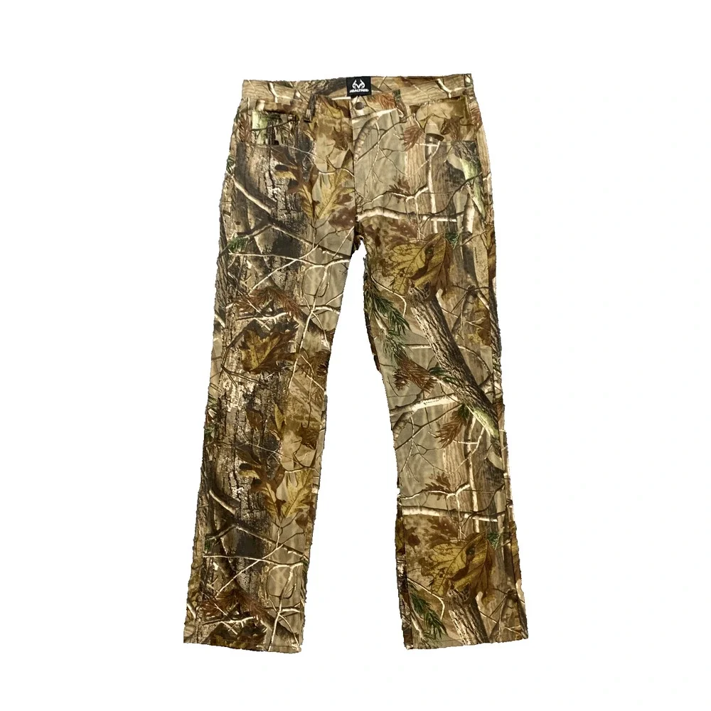 Realtree Pants Mens 36 Cotton Hardwoods Camo Pockets Silentec Hunting Outdoor